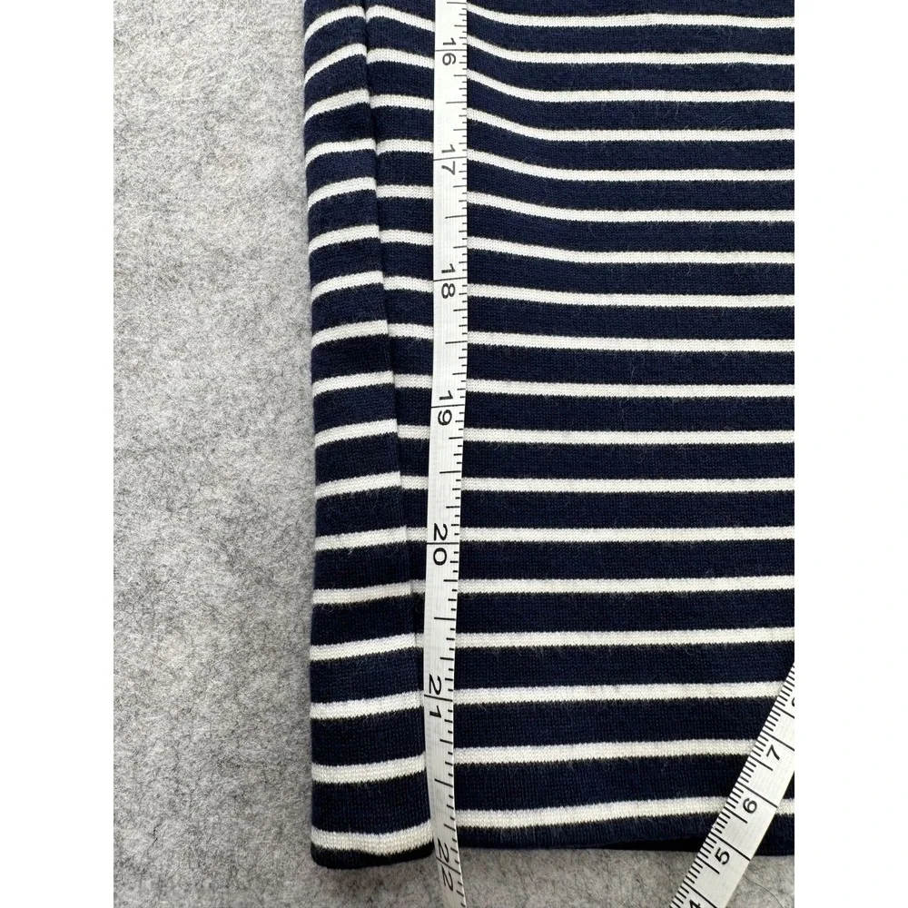 Alfred Sung Jersey Skirt Navy Blue Striped Stretch Pull-on Skirt Women's Large